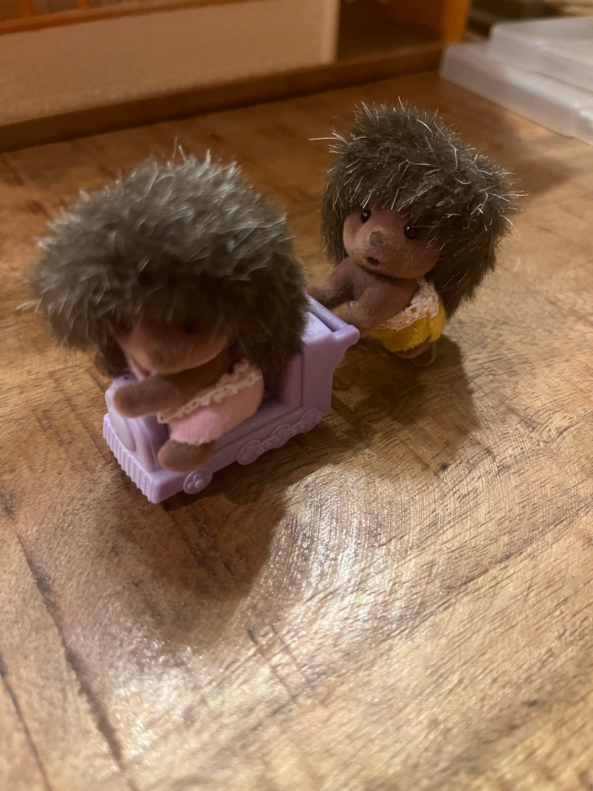 Sylvanian Families Egel Tweeling Set met Karretje, Ophalen, Gebruikt