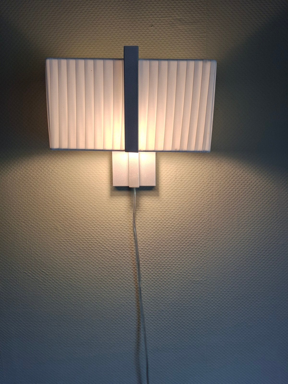 Stijlvolle wandlamp met plissé kap 2 stuks, Met snoer/stekker, Gebruikt, Overige fittingen, Ophalen of Verzenden
