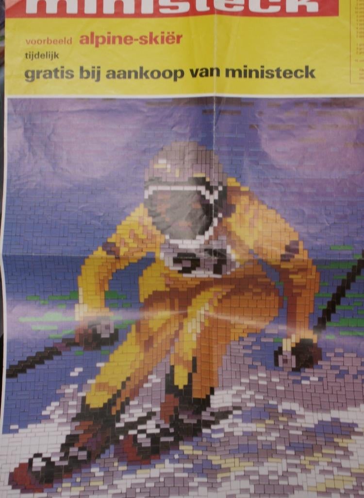 Ministeck voorbeeld alpine-skiër, Hobby en Vrije tijd, Ministeck, Ophalen of Verzenden, Zo goed als nieuw, Losse ministeck of Strip