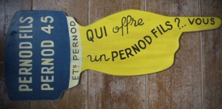 Houten reclamebord / Pernod Fils 45 / mancave / Frankrijk, Reclamebord, Ophalen of Verzenden, Zo goed als nieuw, B6