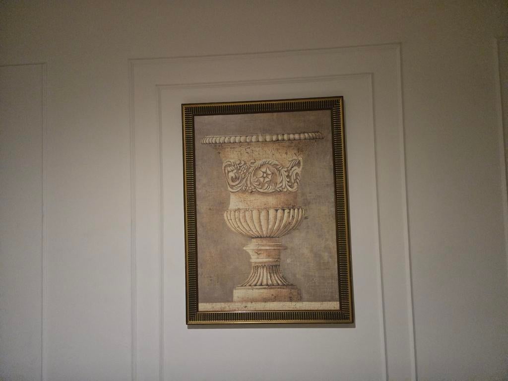 Vintage Schilderij Vaas - Bruin Goud Beige Landelijke Stijl, Ophalen