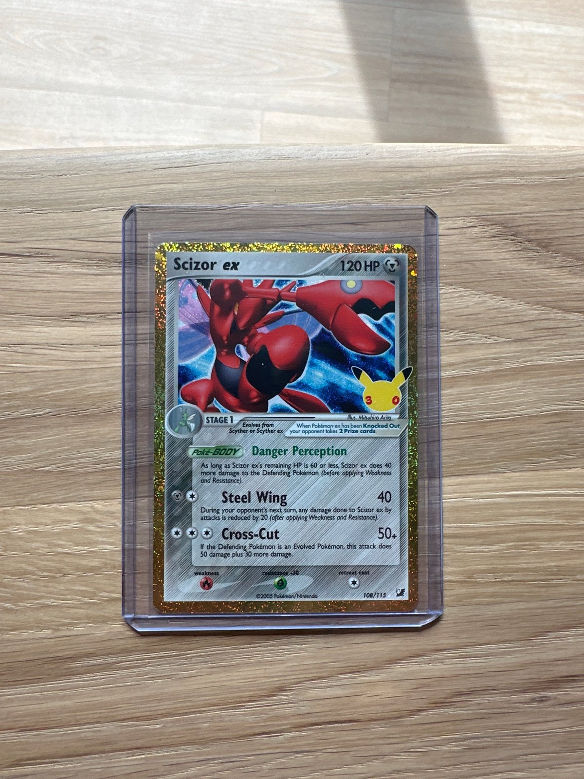 Pokémon Kaart Scizor ex 108/115 Holo EX Deoxys, Ophalen of Verzenden, Zo goed als nieuw, Losse kaart, Foil