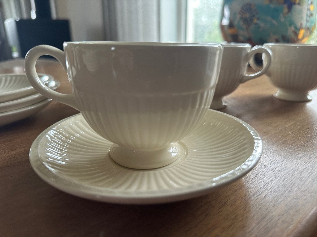 Wedgwood edme theekop 6x, Ophalen, Zo goed als nieuw, Aardewerk, Kop(pen) en/of Schotel(s)
