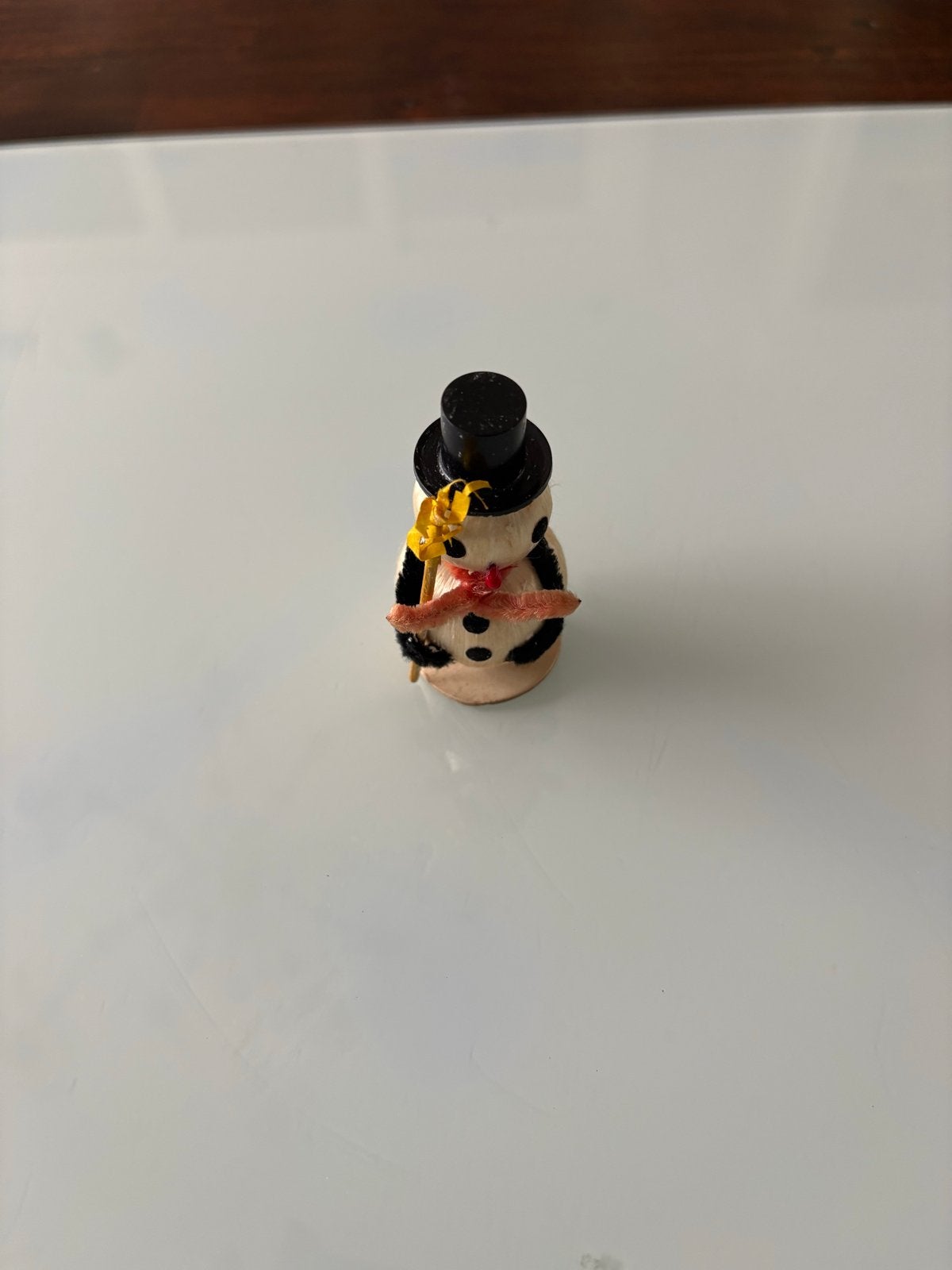 Antieke kerstbal figuur sneeuwman, Ophalen of Verzenden, Gebruikt