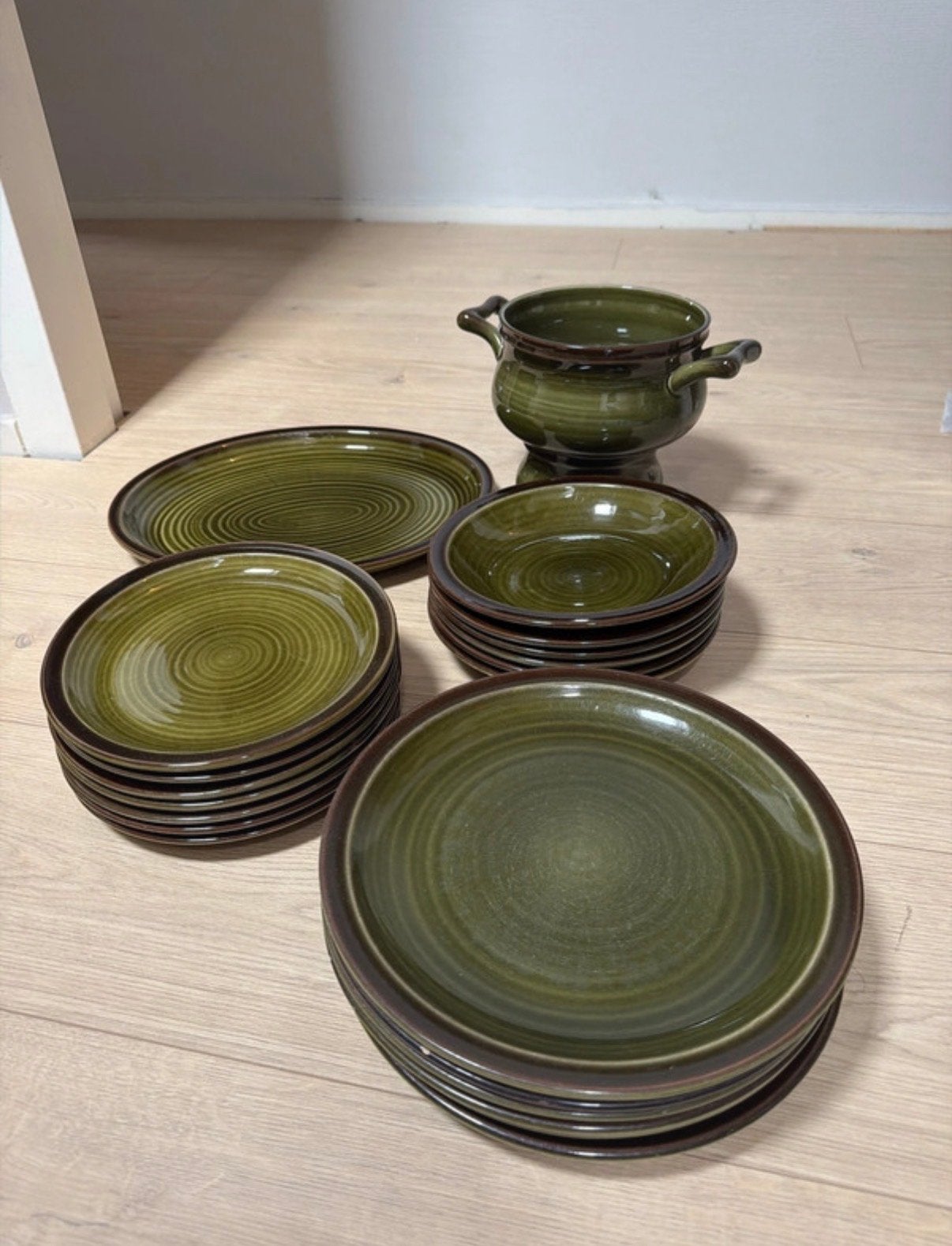 Retro Vintage jaren 60-70 Servies - Groen, Huis en Inrichting, Gebruikt, Overige merken, Keramiek, Vintage