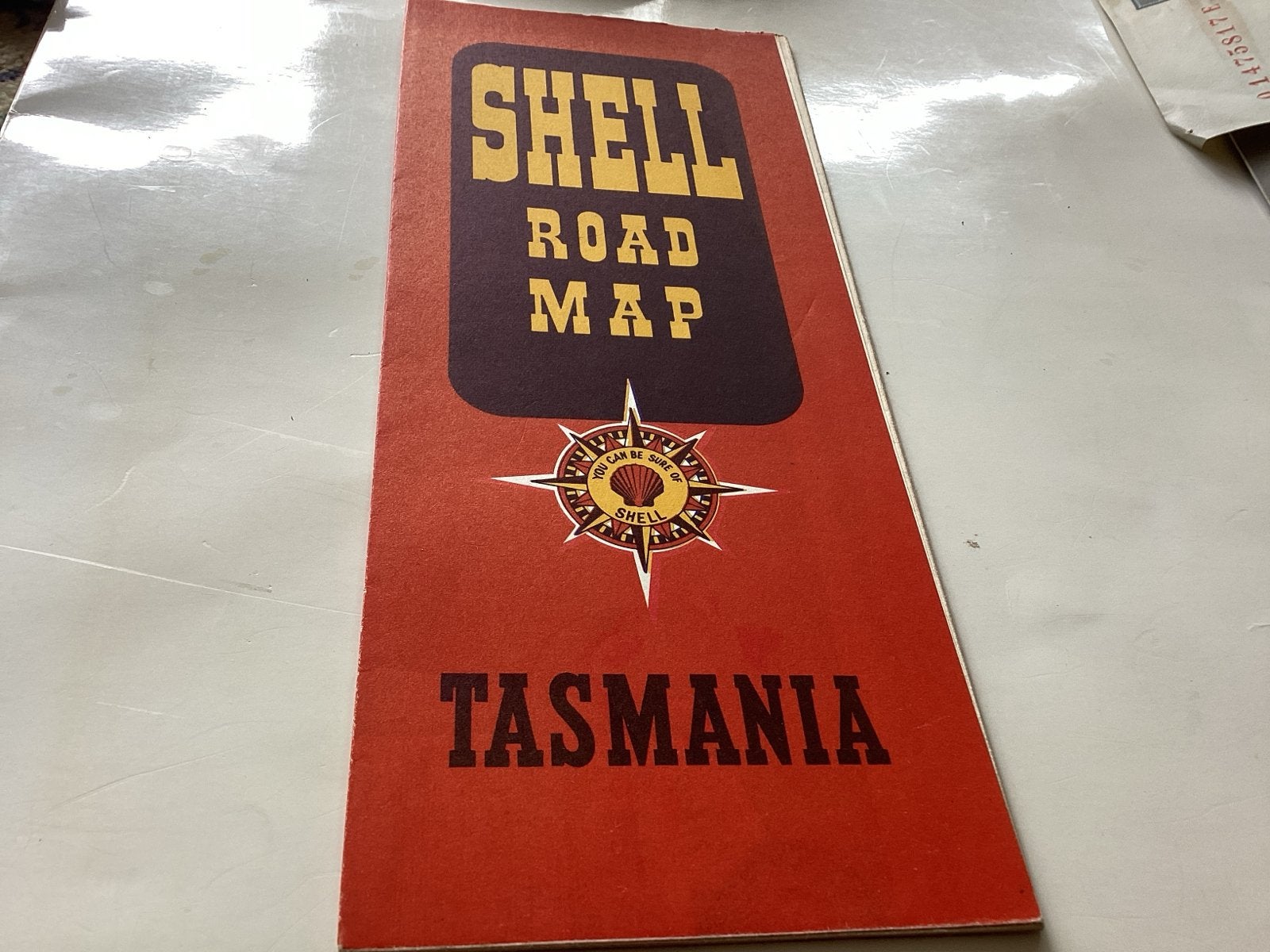 Shell wegenkaart Tasmanië - Australië 1956, Gelezen, Overige gebieden, Ophalen of Verzenden, Landkaart
