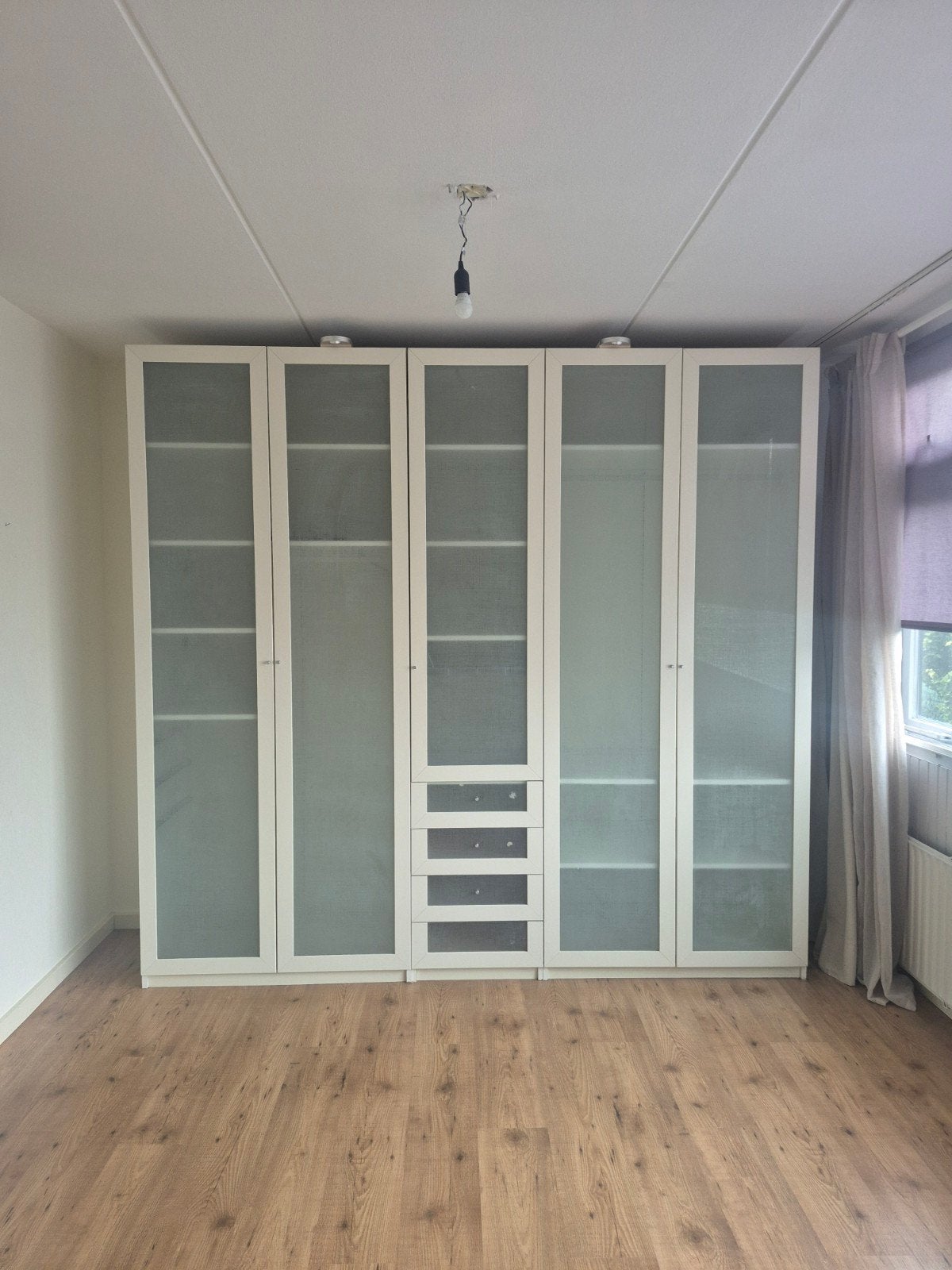 Ruime IKEA kledingkast PAX met glazen deuren, Ophalen, Gebruikt, 200 cm of meer, Overige houtsoorten