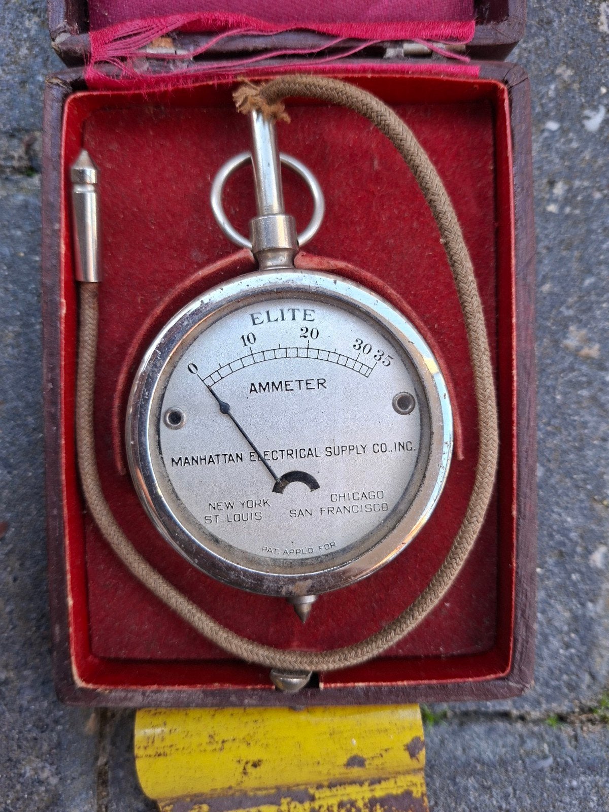 Antieke Elite Ampere meter in originele doos, Antiek en Kunst, Ophalen of Verzenden