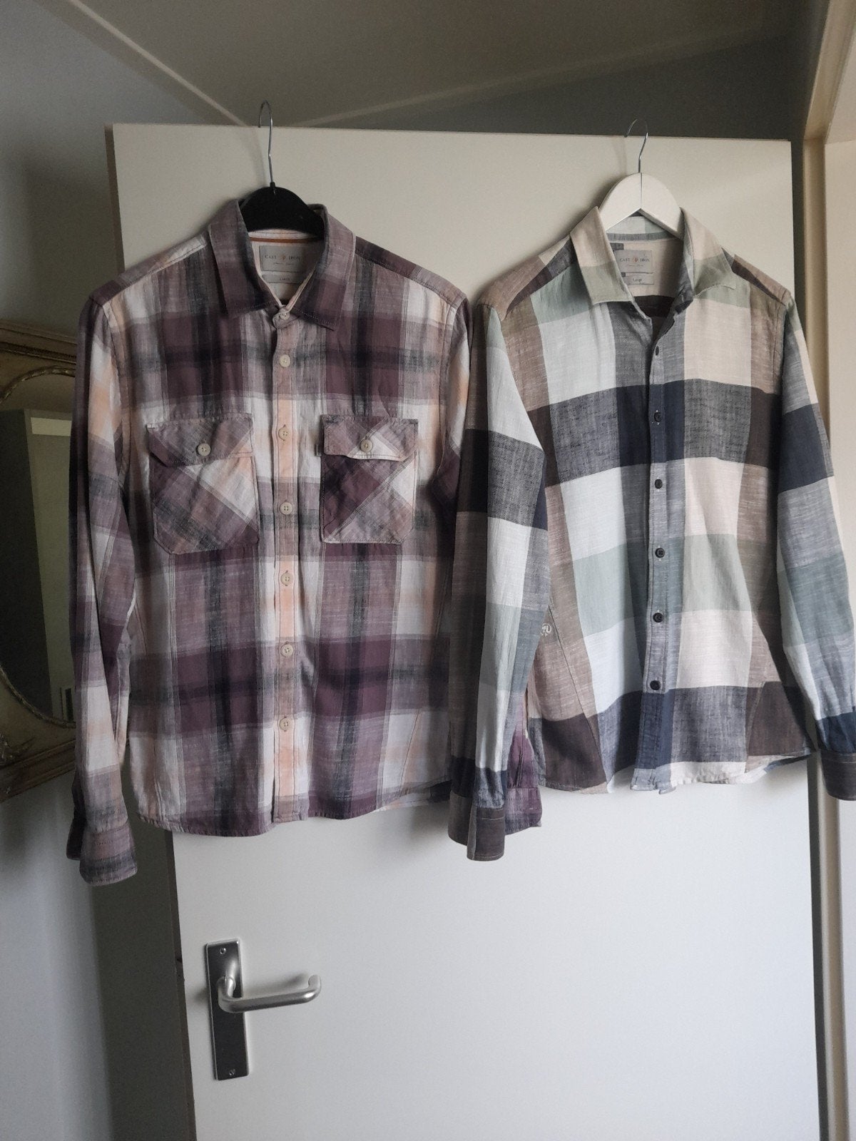 Heren geruite blouses 2 stuks mt L, Kleding | Heren, Ophalen of Verzenden, Zo goed als nieuw, Overige kleuren, Caston iron