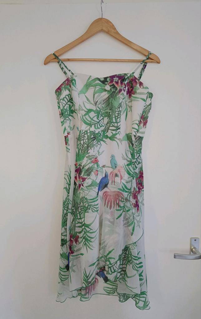 Steps jurk maat 38 met tropische print, Maat 38/40 (M), Wit, Ophalen of Verzenden, Zo goed als nieuw