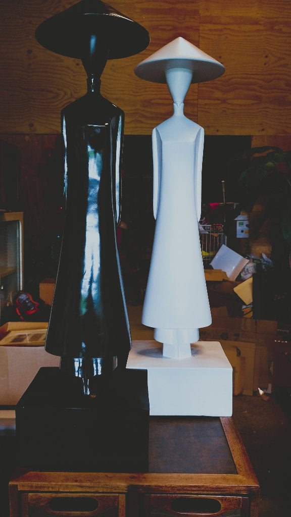 Vintage minimalistische Vietnamese sculpturen jaren 70, Ophalen of Verzenden