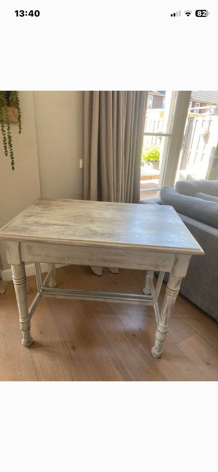 Vintage bijzettafel/sidetable, wit met verweerde look, Ophalen