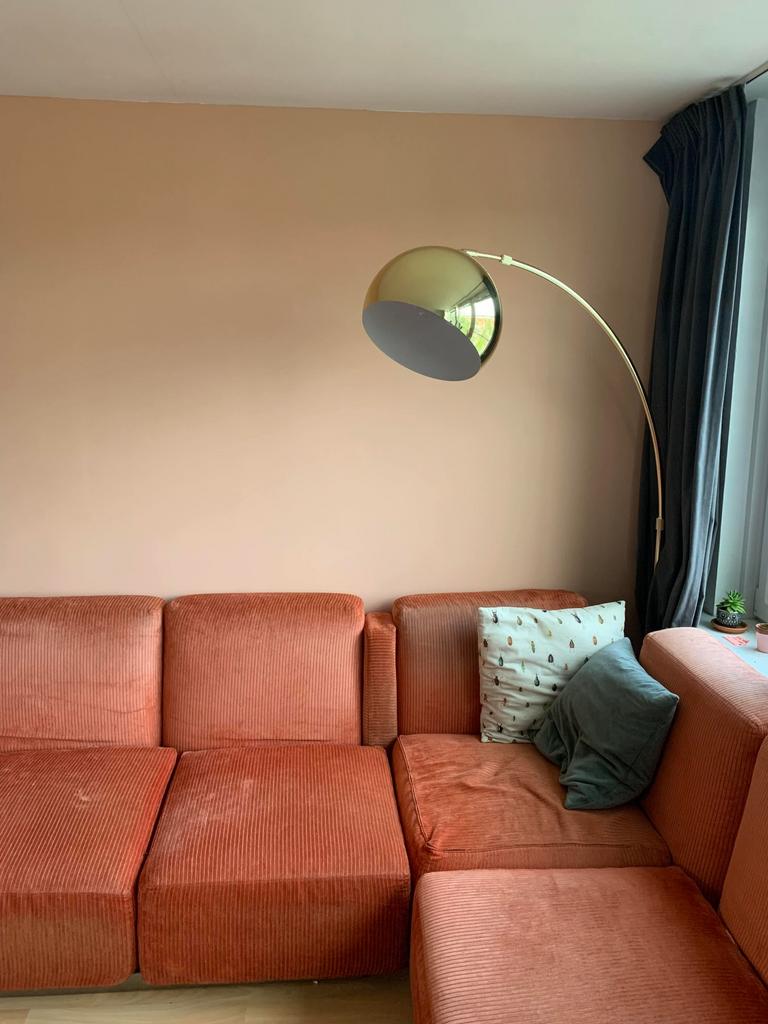 Gouden booglamp van Made, Ophalen, Zo goed als nieuw, Metaal, 150 tot 200 cm
