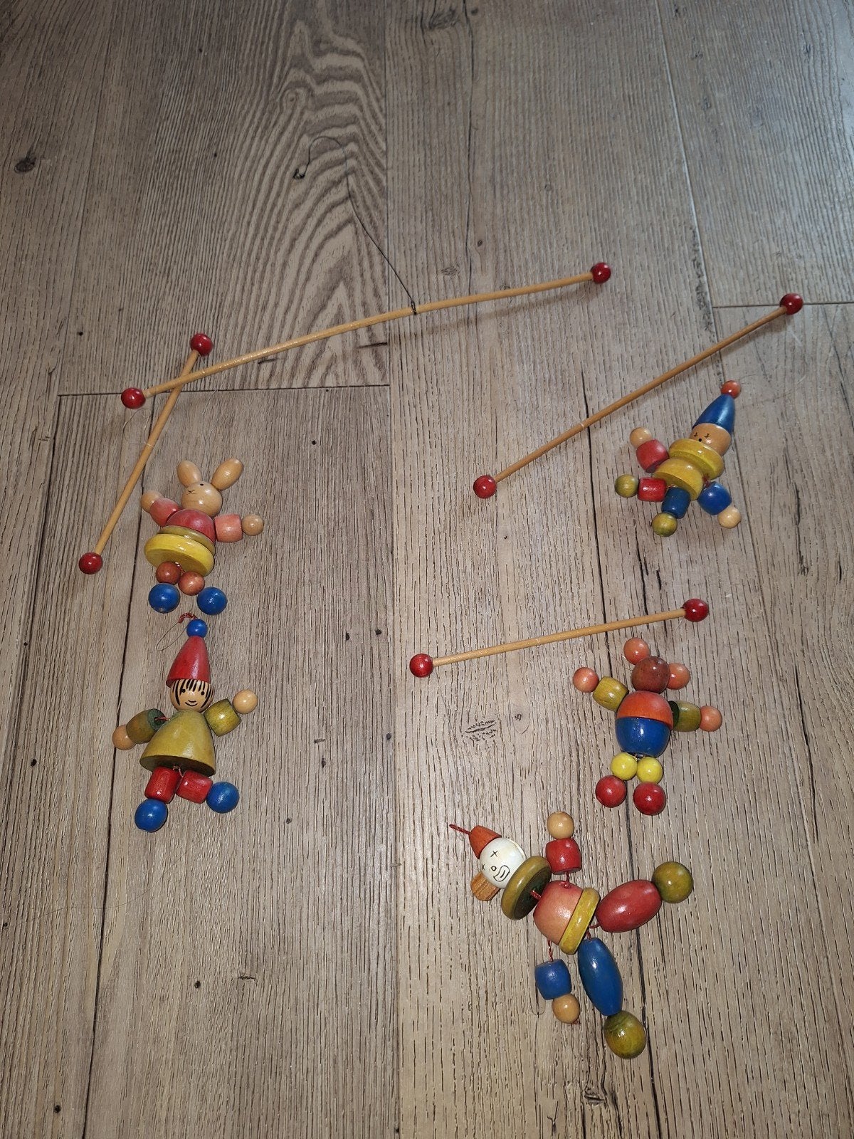 Vintage houten marionetten / trekpoppen - 5 stuks, Ophalen of Verzenden, Gebruikt