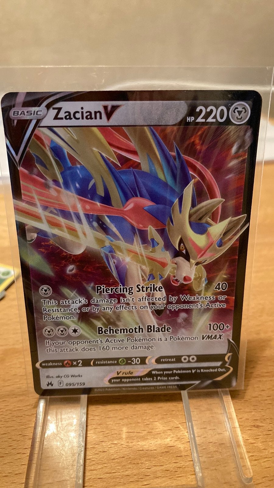 Pokemon Zacian V 59/159 Crown Zenith 3,00 euro, Ophalen of Verzenden, Zo goed als nieuw