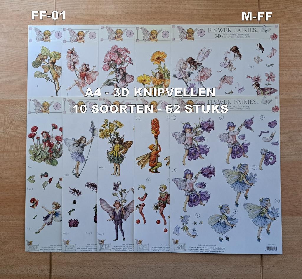 88..A4-KNIP-BASISVELLEN 88 SOORTEN-701 VELLEN FLOWER FAIRIES, Ophalen of Verzenden, Nieuw, Fantasie, Knipvel