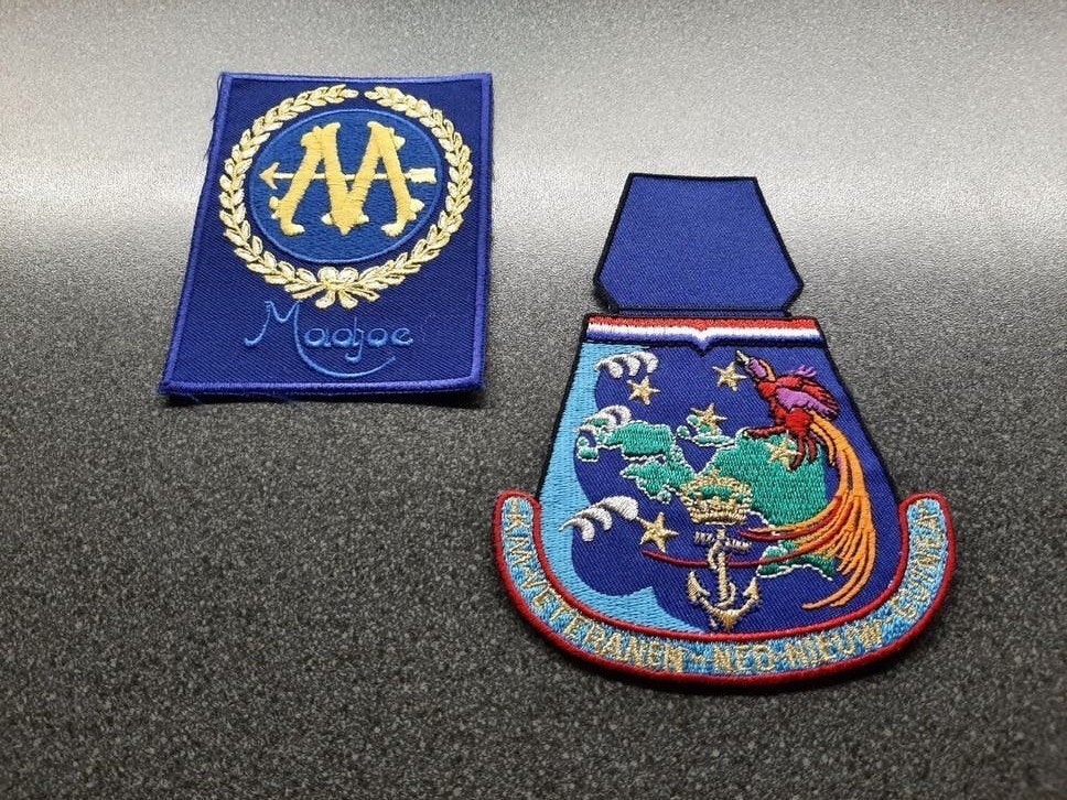 Reünie  Patches /  Madjoe  en  KM Veteranen NED. N - Guinea, Ophalen of Verzenden, Marine, Nederland, Embleem of Badge
