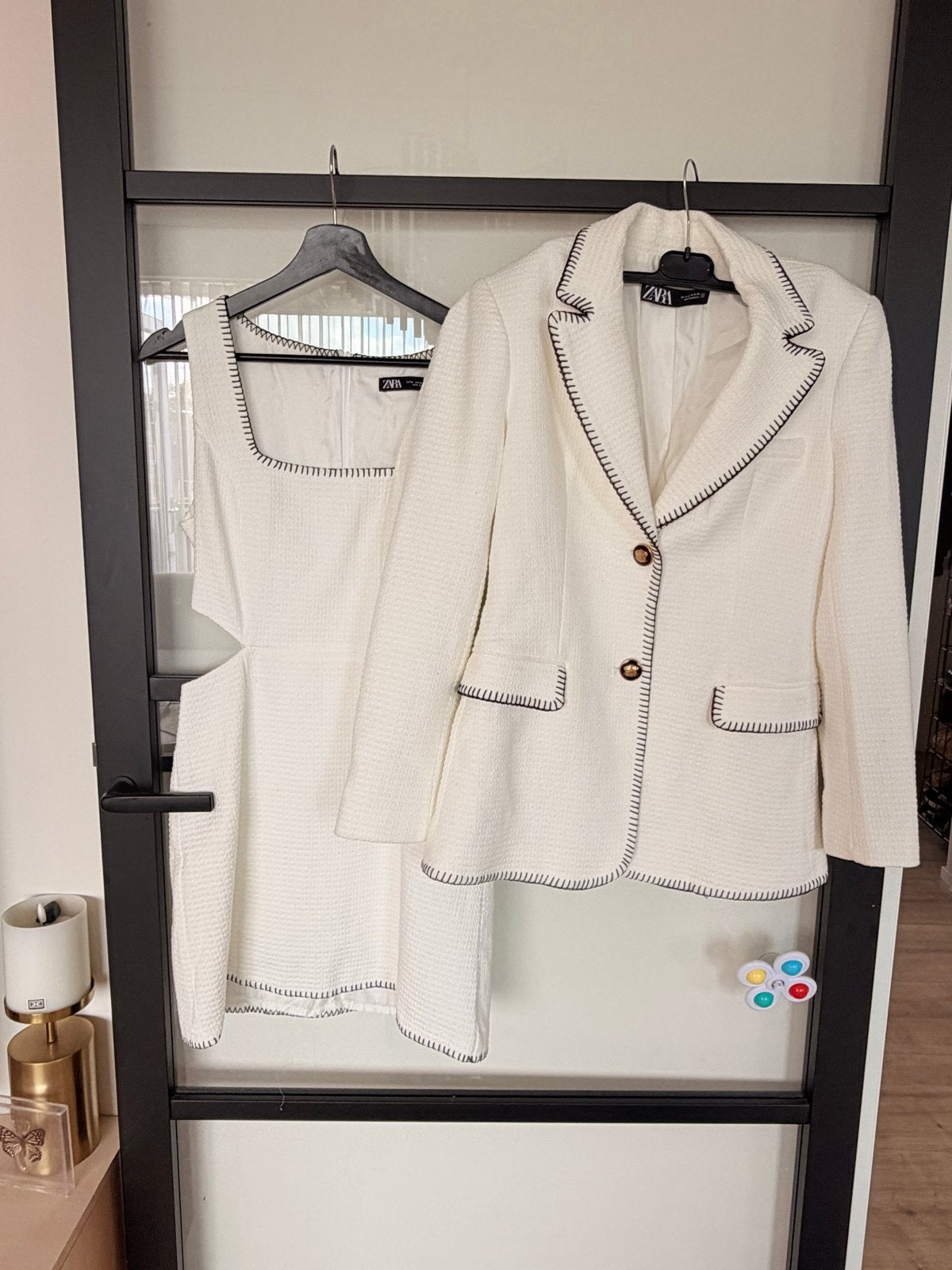 Zara pak, blazer en jurkje, nieuw, maat M, Kleding | Dames, Ophalen of Verzenden, Nieuw, Maat 38/40 (M), Wit