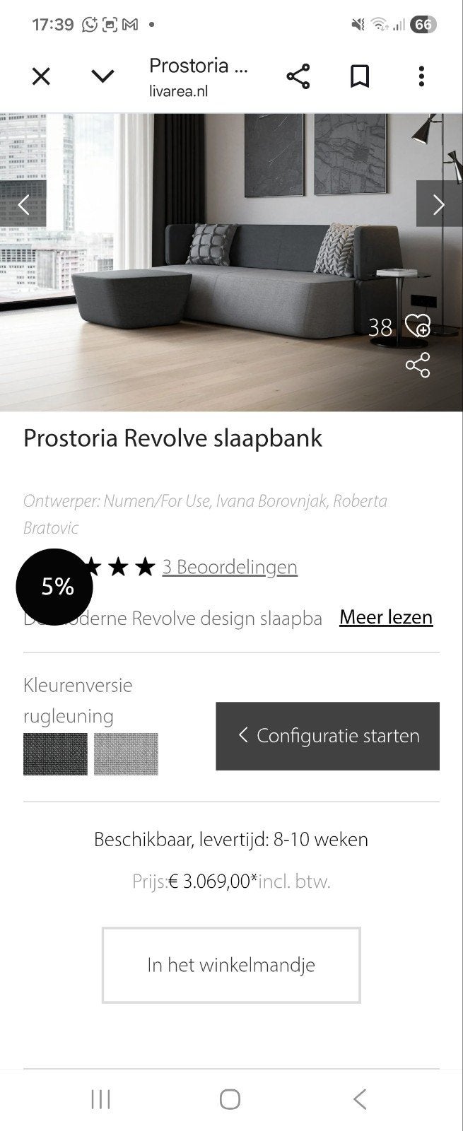 Prostoria Revolve slaapbank - Modern design en comfort, Huis en Inrichting, Onbekend, Ophalen of Verzenden, Overige maten, Onbekend