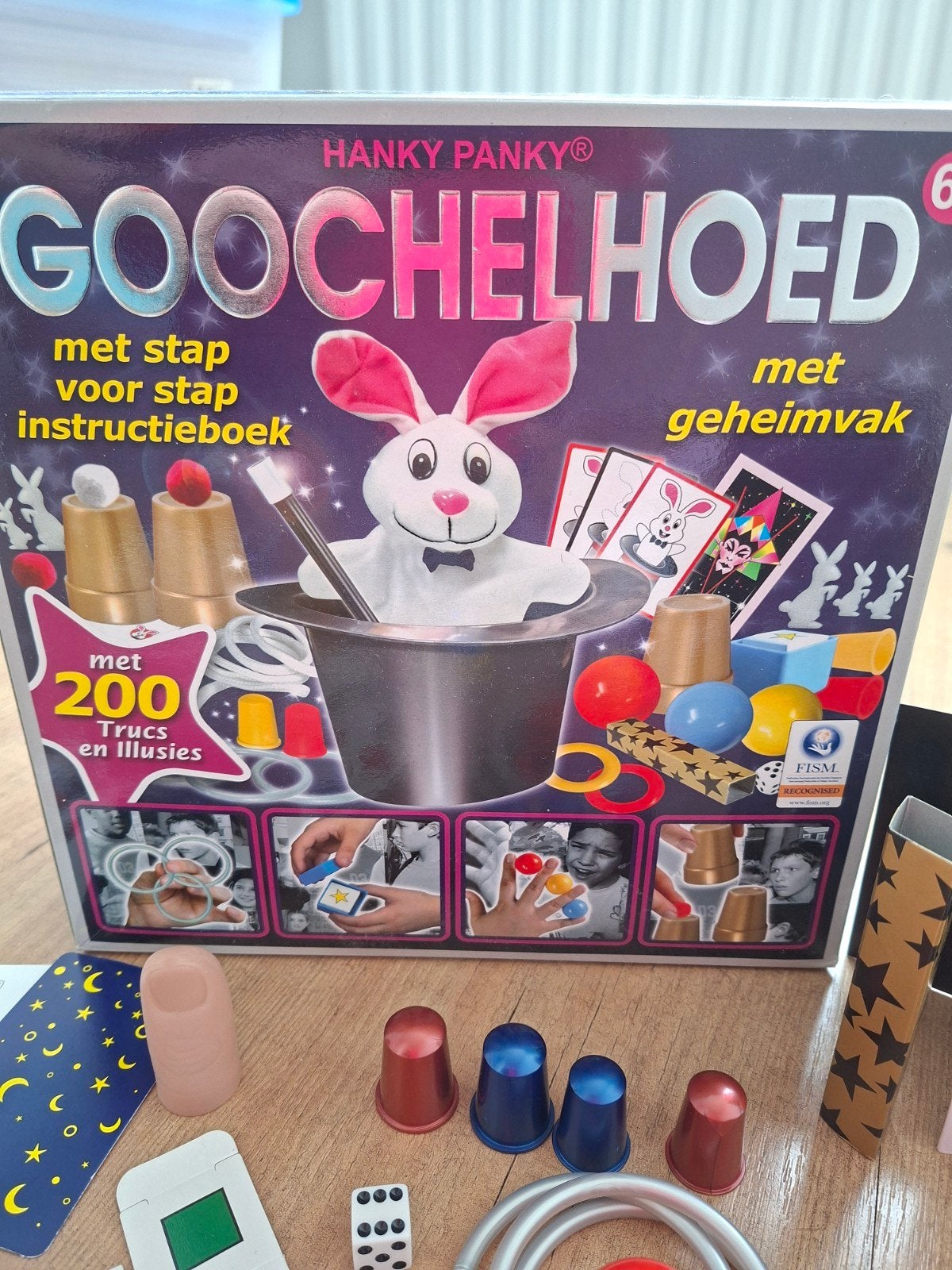 Hanky Panky Goochelhoed met 200 trucs en instructieboek, Ophalen of Verzenden, Zo goed als nieuw, Jongen of Meisje