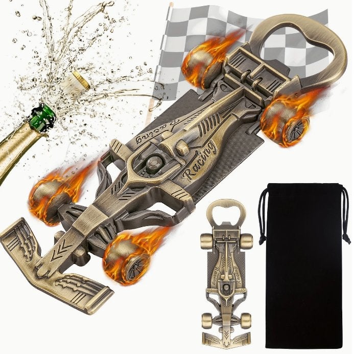 Flessenopener Racewagen metaal, Overige typen, Nieuw, Ophalen of Verzenden, Metaal