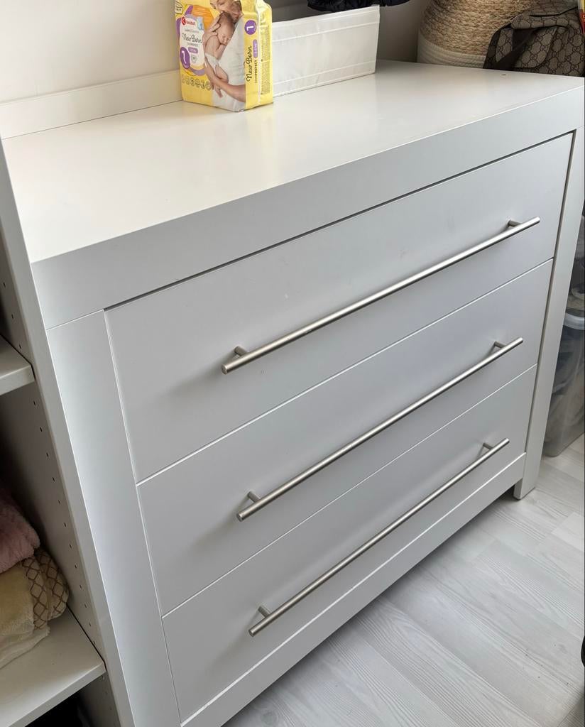 Witte Commode met 3 Lades, Kinderen en Baby's, Kinderkamer | Commodes en Kasten, Zo goed als nieuw, Commode, 90 tot 105 cm, 100 cm of meer