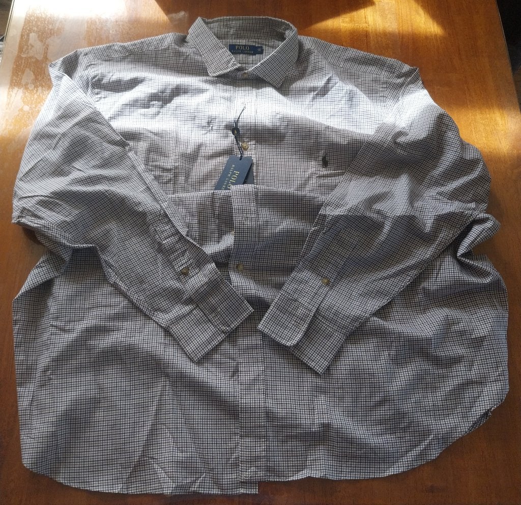 Ralph Lauren overhemd 4XL 5XL Gingham, Ophalen of Verzenden, Nieuw, Wit, Overige halswijdtes