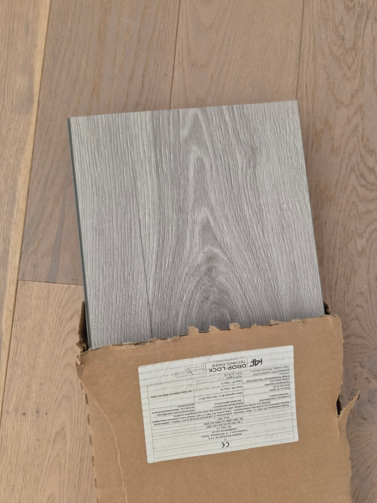 PVC vloer Grace Oak Majster 5 planken 122x24 cm 4,2mm, Ophalen, Nieuw, Grijs, Minder dan 5 m²
