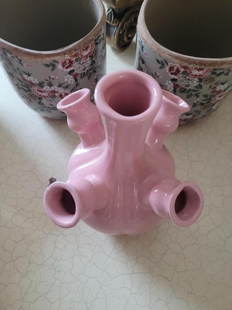 Nieuwe tulpenvaas, Heikant 21 Kaatsheuvel, Belle Vieille Brocante, Nieuw, Roze