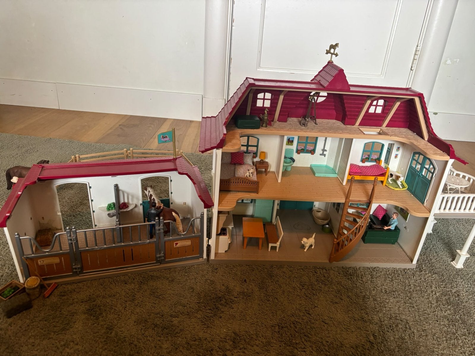 Schleich Paardenhuis met Stal en Accessoires, Ophalen, Gebruikt, Jongen of Meisje