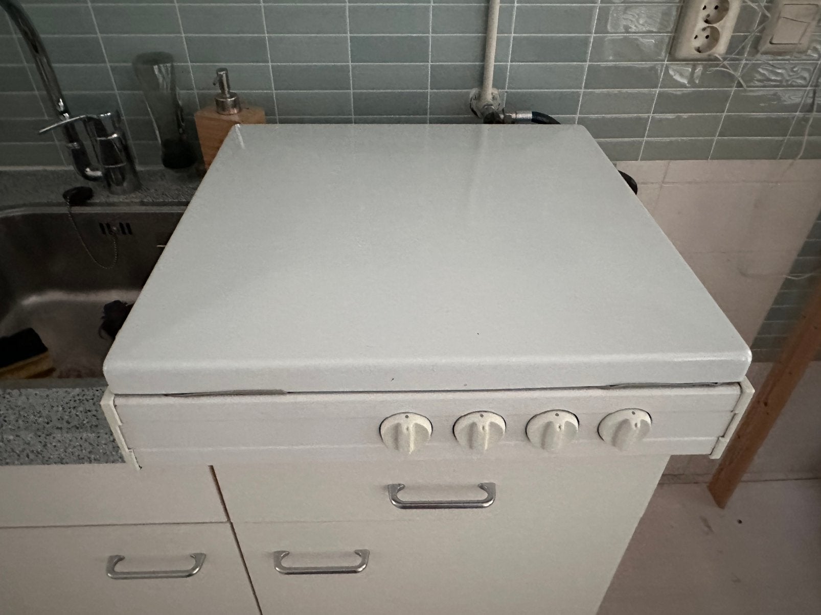 4 pits gasstel, Witgoed en Apparatuur, Ophalen, 4 kookzones, Zo goed als nieuw, Gas