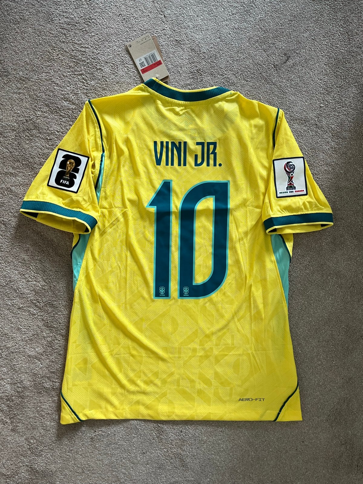 Brazil Vini Jr. Thuisshirt WK 2026 Maat L Nieuw, Sport en Fitness, Voetbal, Maat L, Ophalen of Verzenden, Nieuw, Shirt