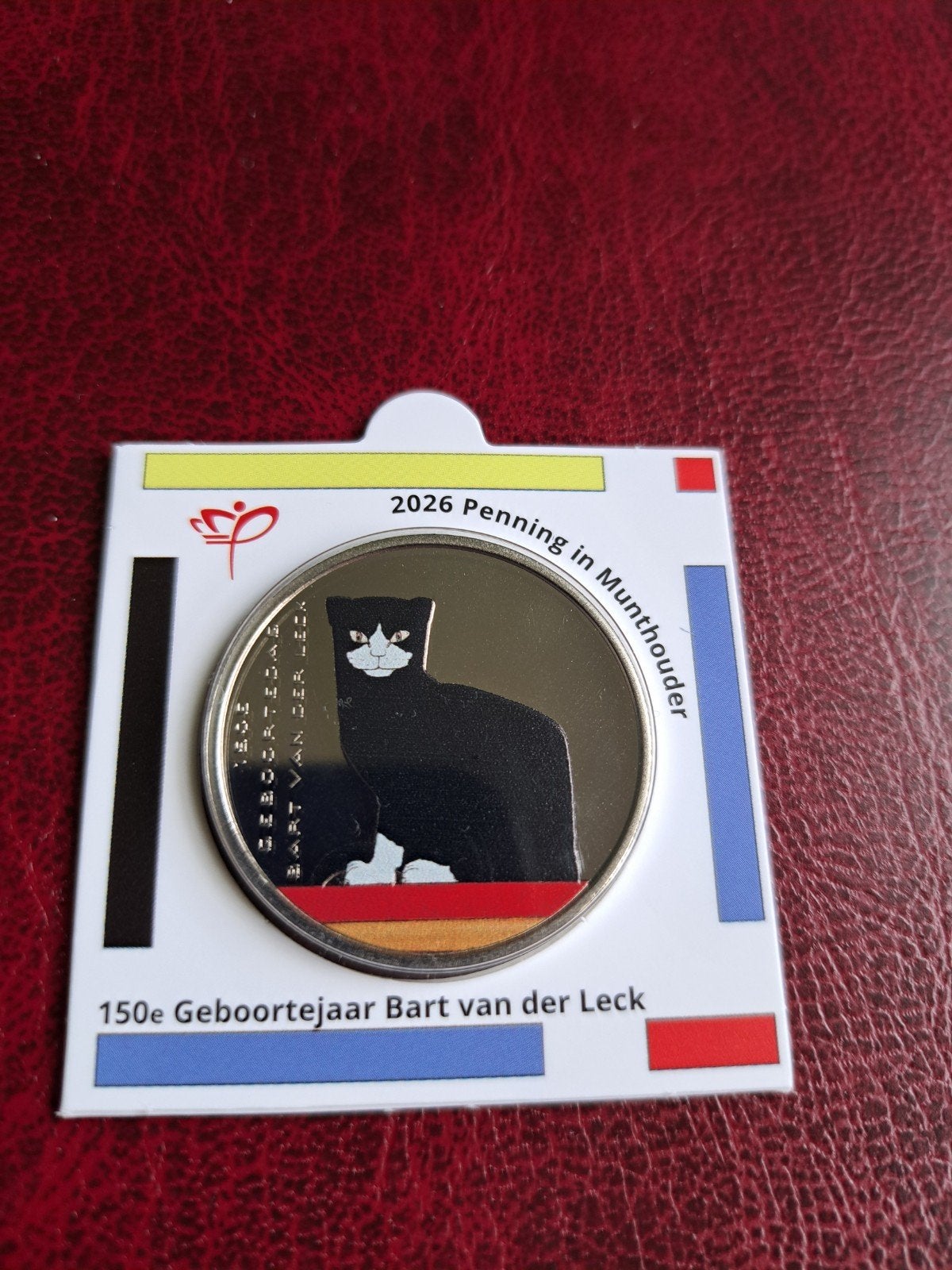 Penning Bart van der Leck 2025 in Bedrukte Munthouder, Ophalen of Verzenden, Overige waardes