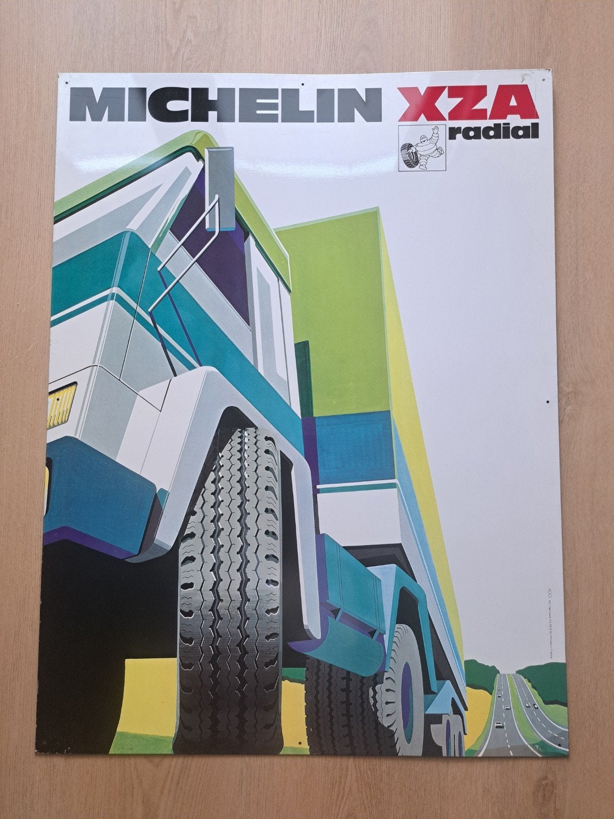Reclamebord Michelin geen emaille bibendum vrachtwagen, Ophalen, Reclamebord