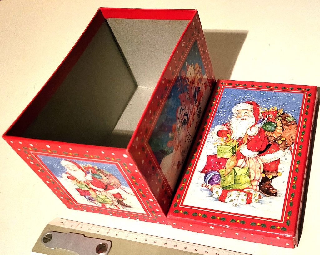 Retro Kerst. 2 opbergdozen. Goede kwaliteit. hard karton., Ophalen of Verzenden