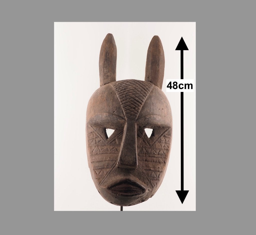48cm groot Dogon konijnen masker Mali (170617-02), Ophalen of Verzenden