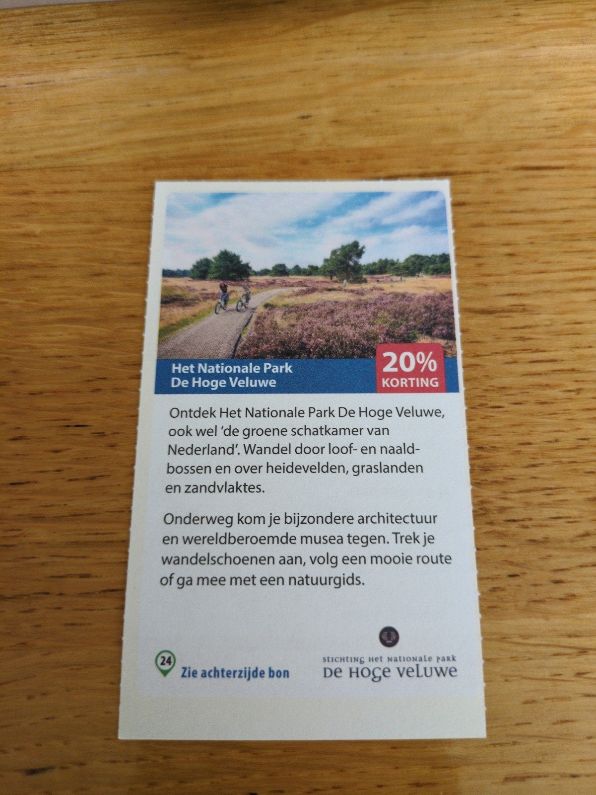 Kortingsbon voor Park de Hoge Veluwe, Tickets en Kaartjes, Drie personen of meer, Kortingsbon, Overige typen