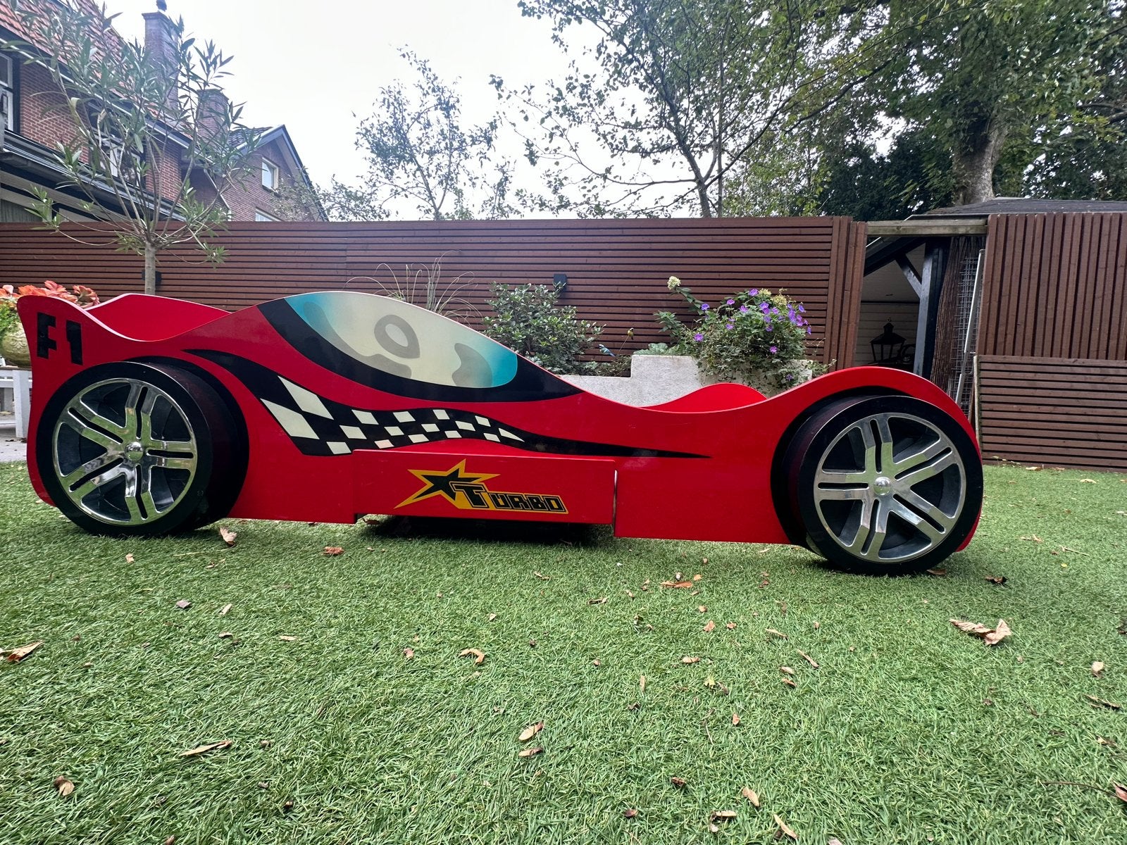 Autobed kinderbed formule 1 auto met verlichting, Gebruikt, 90 cm, Eenpersoons, Ophalen of Verzenden