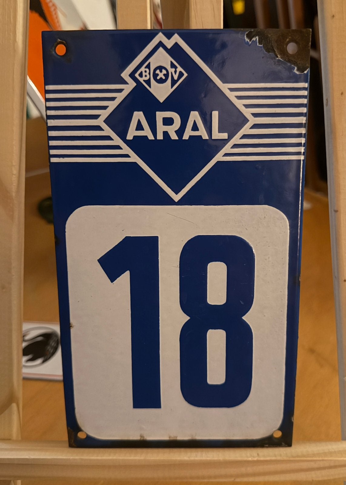 Emaille bord Aral, Ophalen of Verzenden, Zo goed als nieuw, Reclamebord