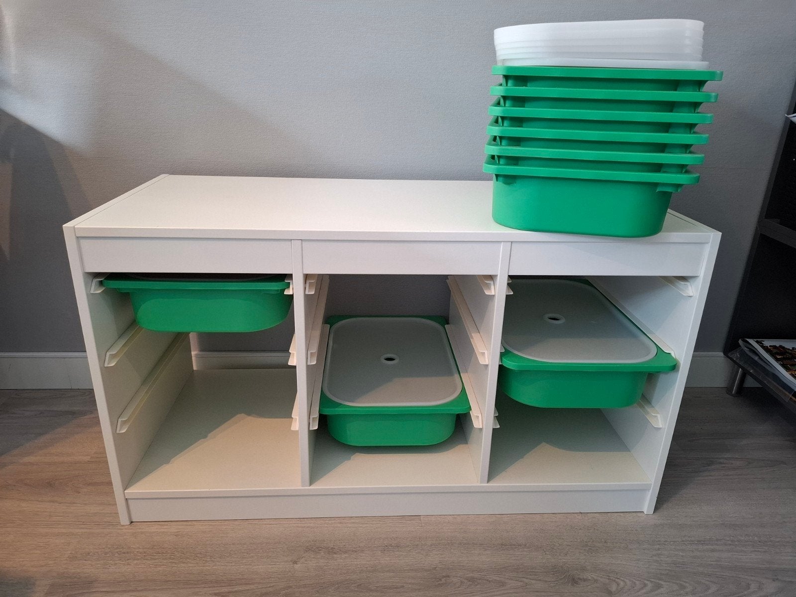 Ikea Trofast opbergkast met 9 bakken en deksels, Ophalen, Zo goed als nieuw, Kast