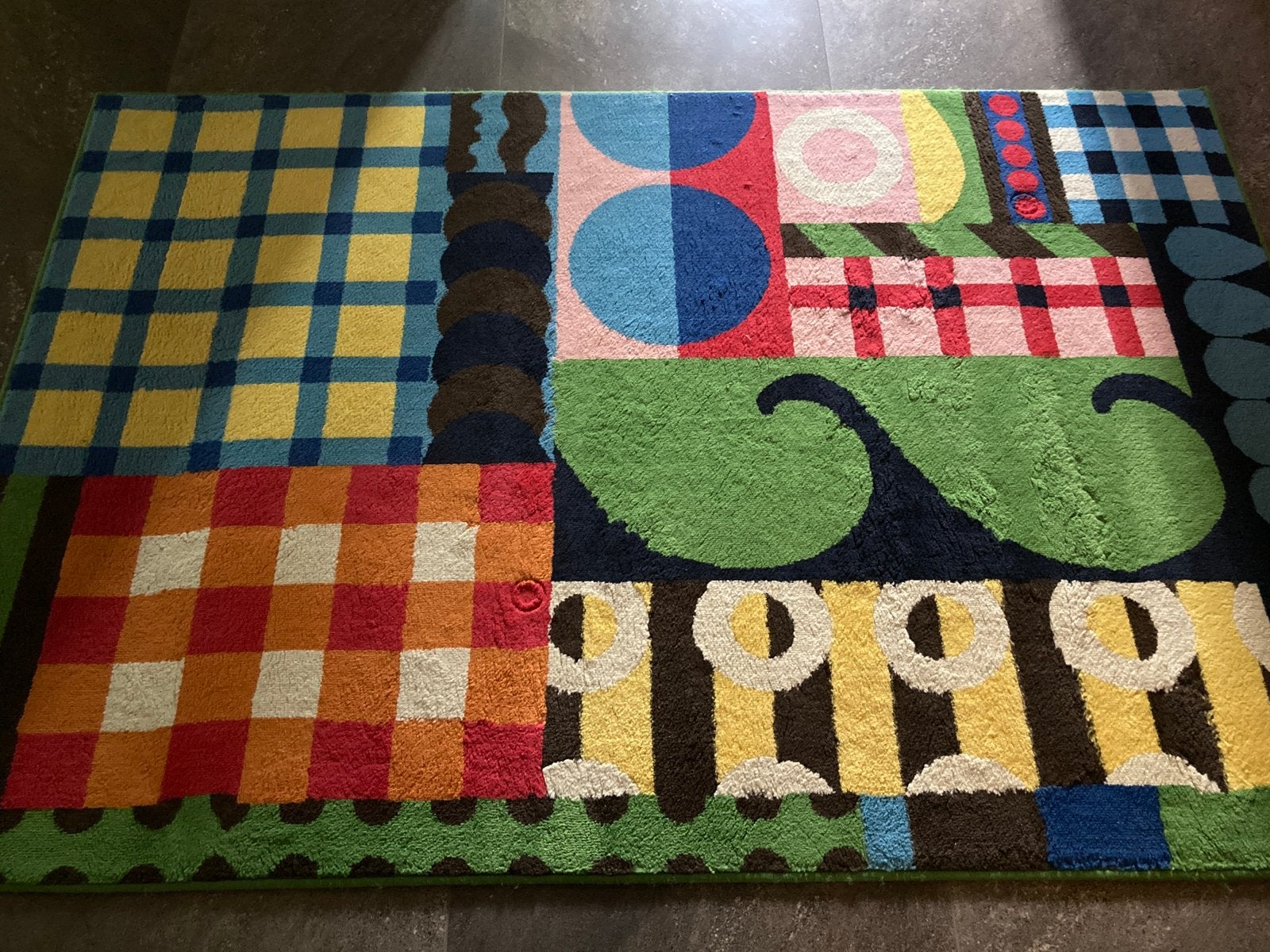 Kleurrijk vloerkleed, Ophalen, 100 tot 150 cm, Geel, 150 tot 200 cm