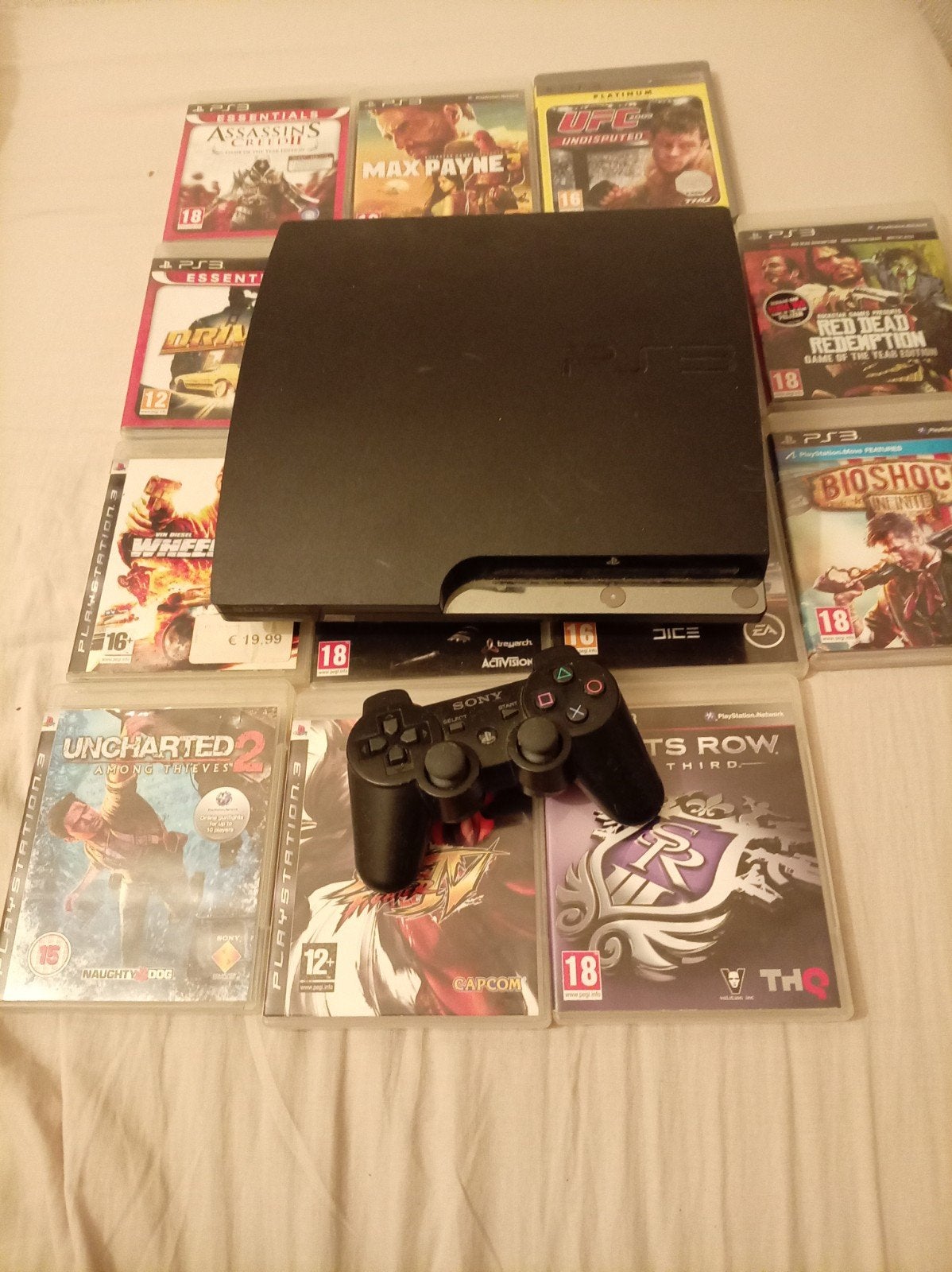 CECH-2504B PS3 Slim 320gb met 14 spellen, Met 2 controllers, 320 GB, Ophalen of Verzenden, Slim