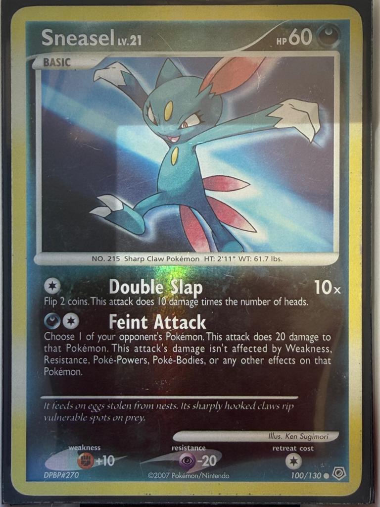 Pokémon Kaart Sneasel LV.21 Holo PL 100/130, Ophalen of Verzenden, Gebruikt, Losse kaart, Foil