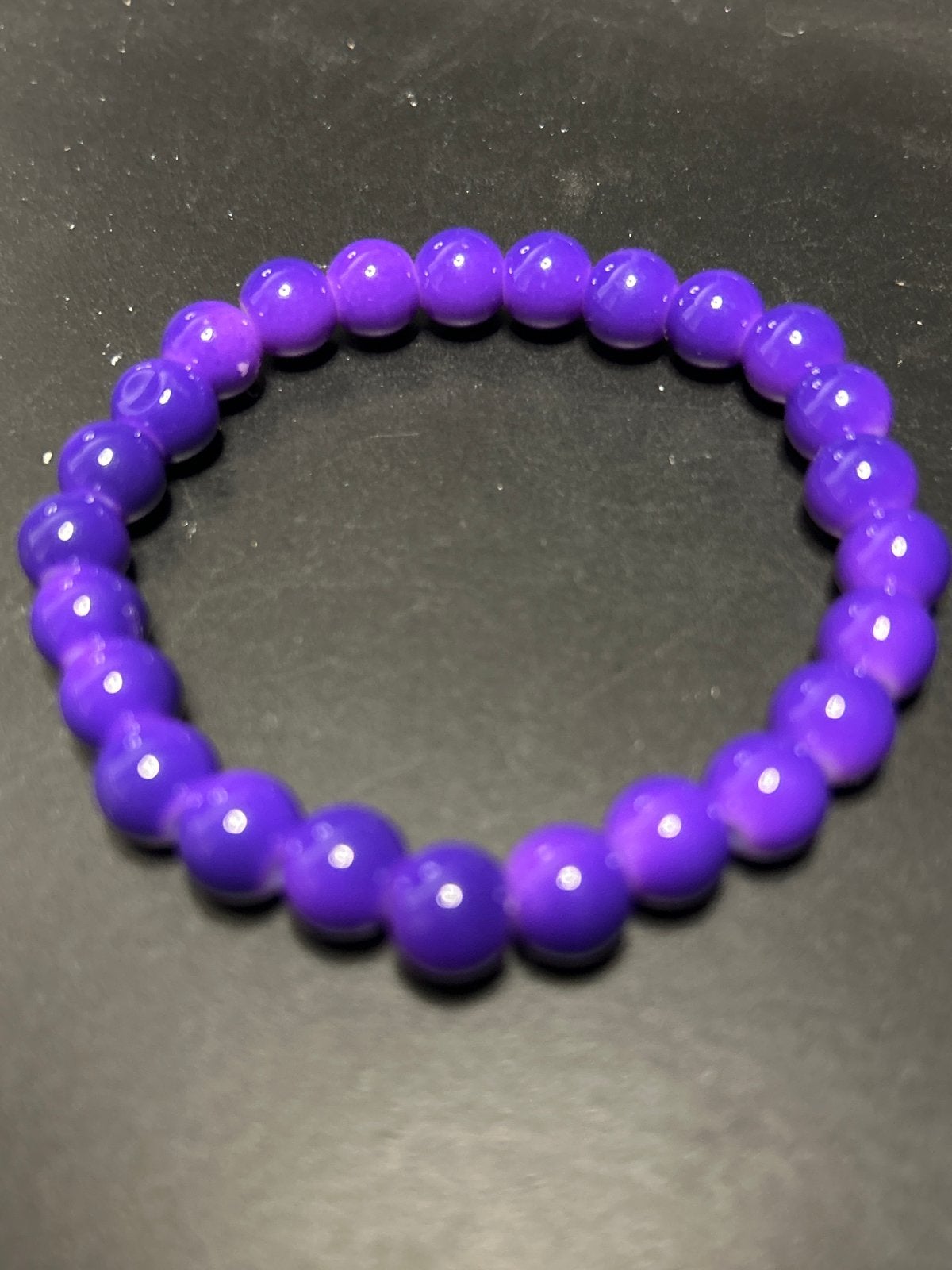 Paarse kralenarmband, Sieraden, Tassen en Uiterlijk, Verzenden, Zo goed als nieuw, Paars, Elastiek