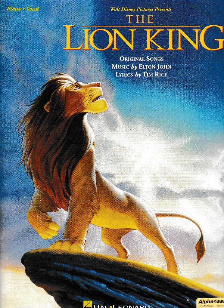 The Lion King Original songs Piano ( 319 ), Zang, Verzenden, Zo goed als nieuw, Artiest of Componist