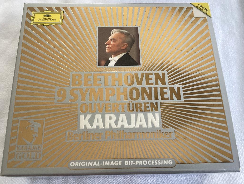 Beethoven Karajan– 9 Symphonien; Ouvertüren 6 CD's, Ophalen of Verzenden, Classicisme, Gebruikt, Orkest of Ballet