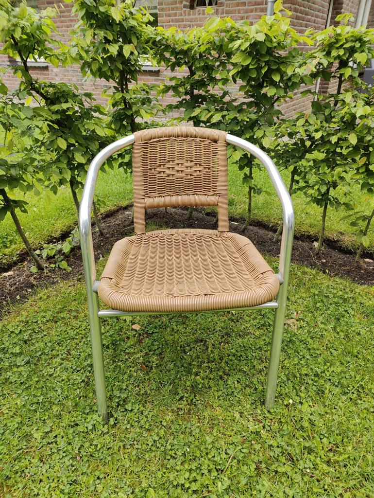 Mooie gebruikte terrasstoelen ( 75 stuks ), Ophalen, Gebruikt, Aluminium, Stapelbaar