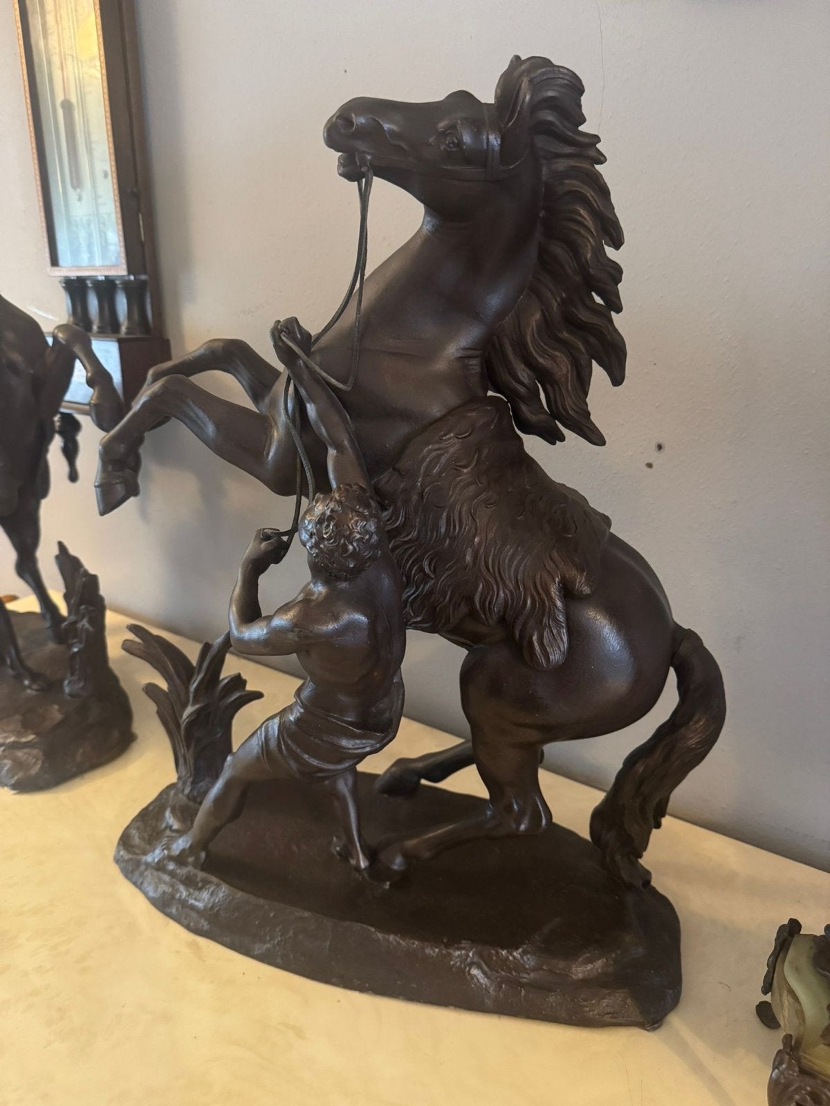 Koppel grote antieke paarden van samac gesigneerd !, Ophalen of Verzenden, Brons, Beeld, Bruin