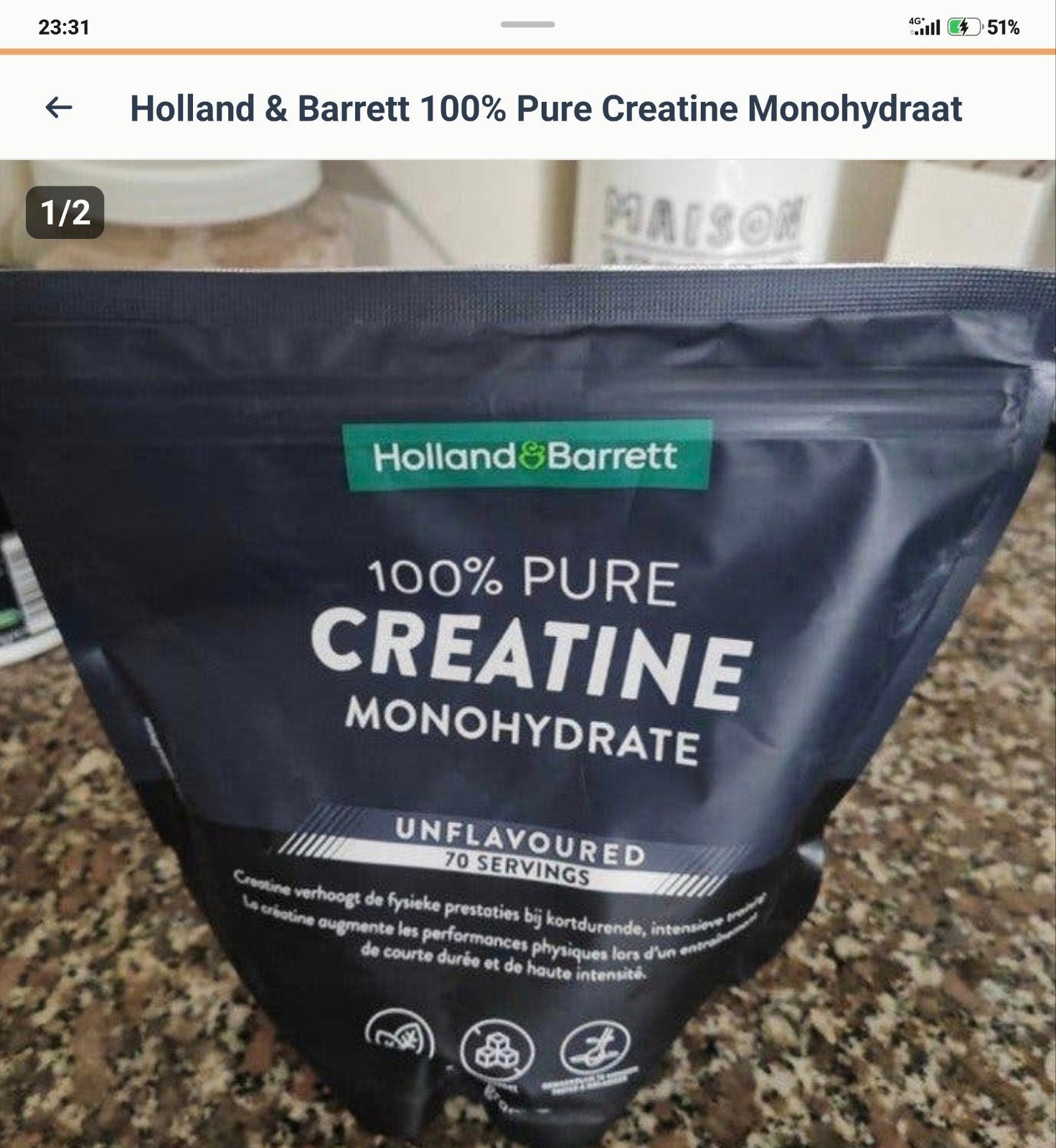 Holland & Barrett 100% Pure Creatine Monohydraat NIEUW, Ophalen of Verzenden, Nieuw, Poeder of Drank