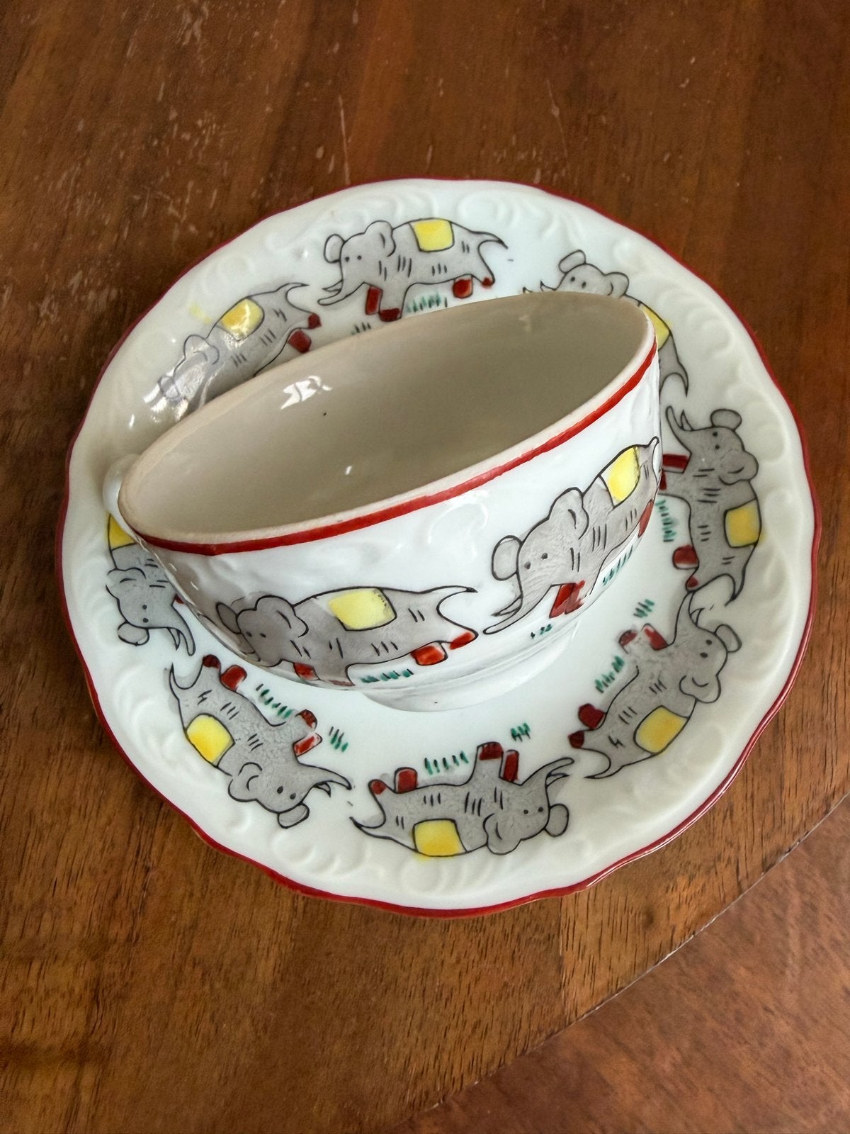 Vintage Toyland Olifant Kop en Schotel - Kinder Servies, Ophalen of Verzenden